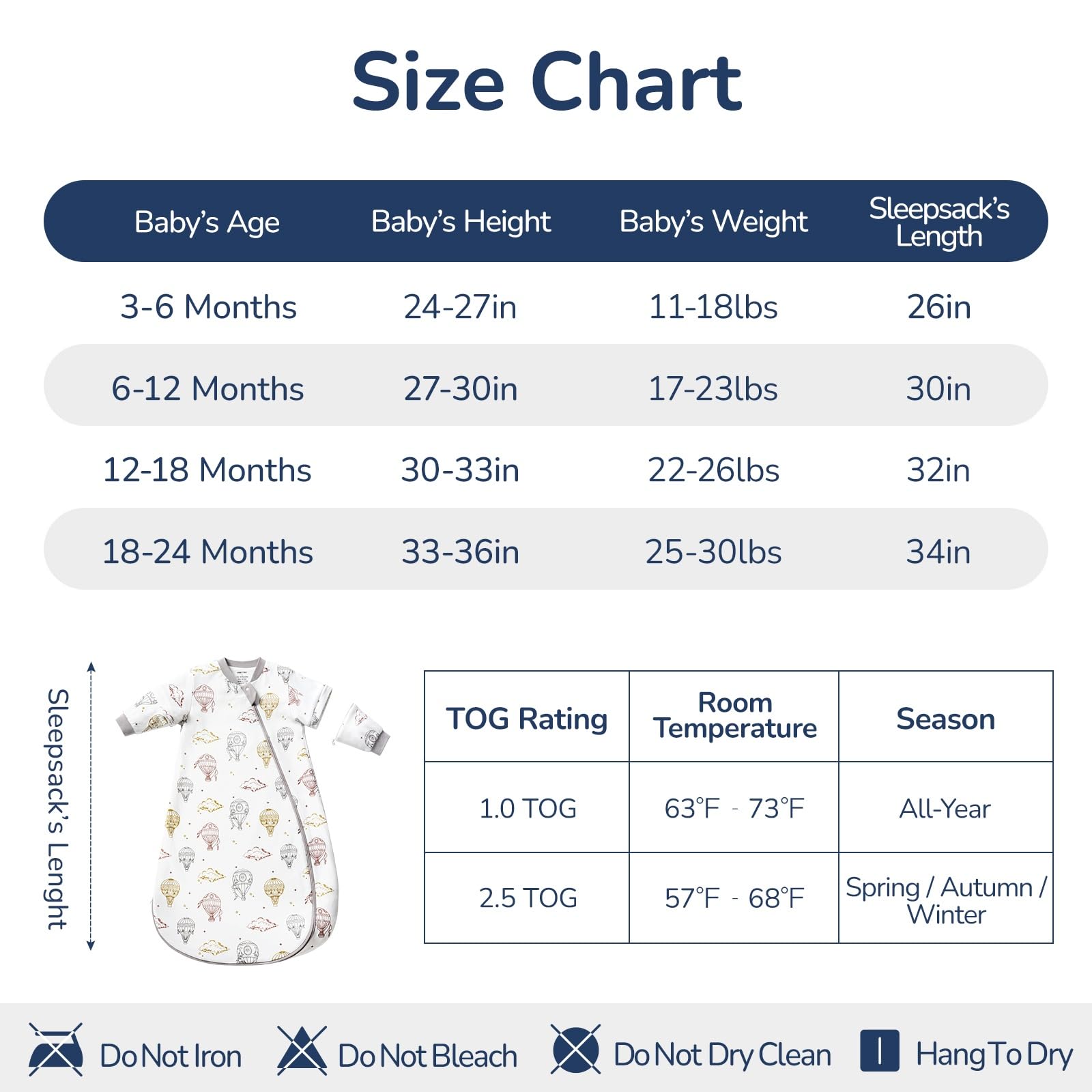 usbettas Sleep Sack is machine washable for busy households.
