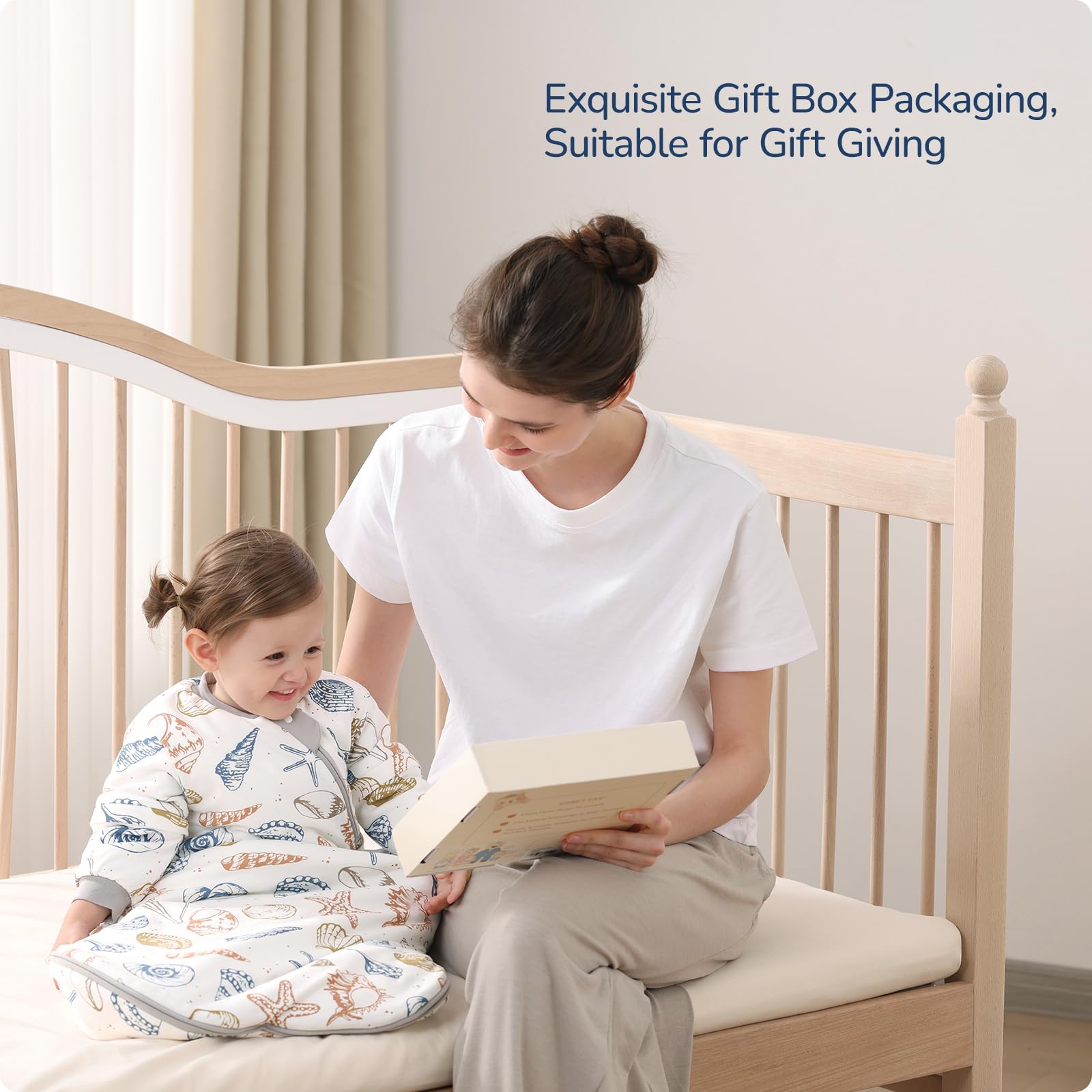usbettas Ocean Sleep Sack night scene suggests soothing warmth for cooler nights.