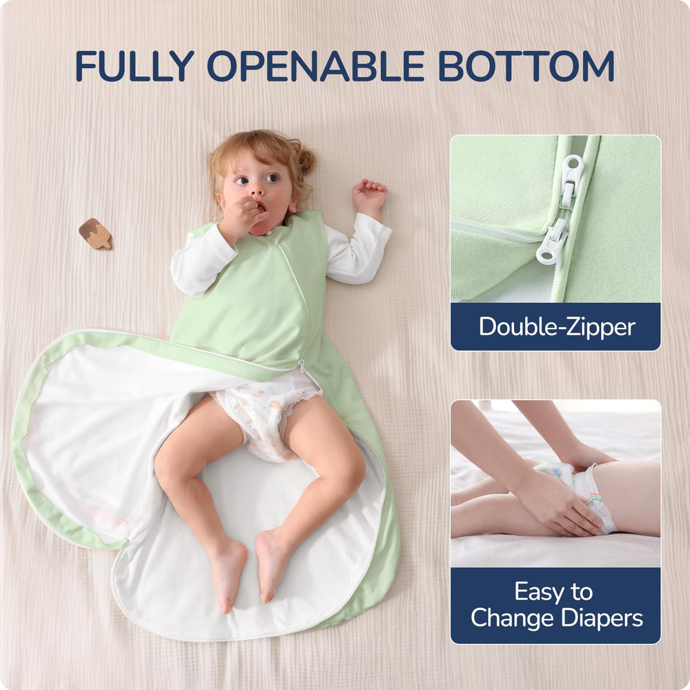 usbettas baby sleep sack close-up shows soft breathable cotton
