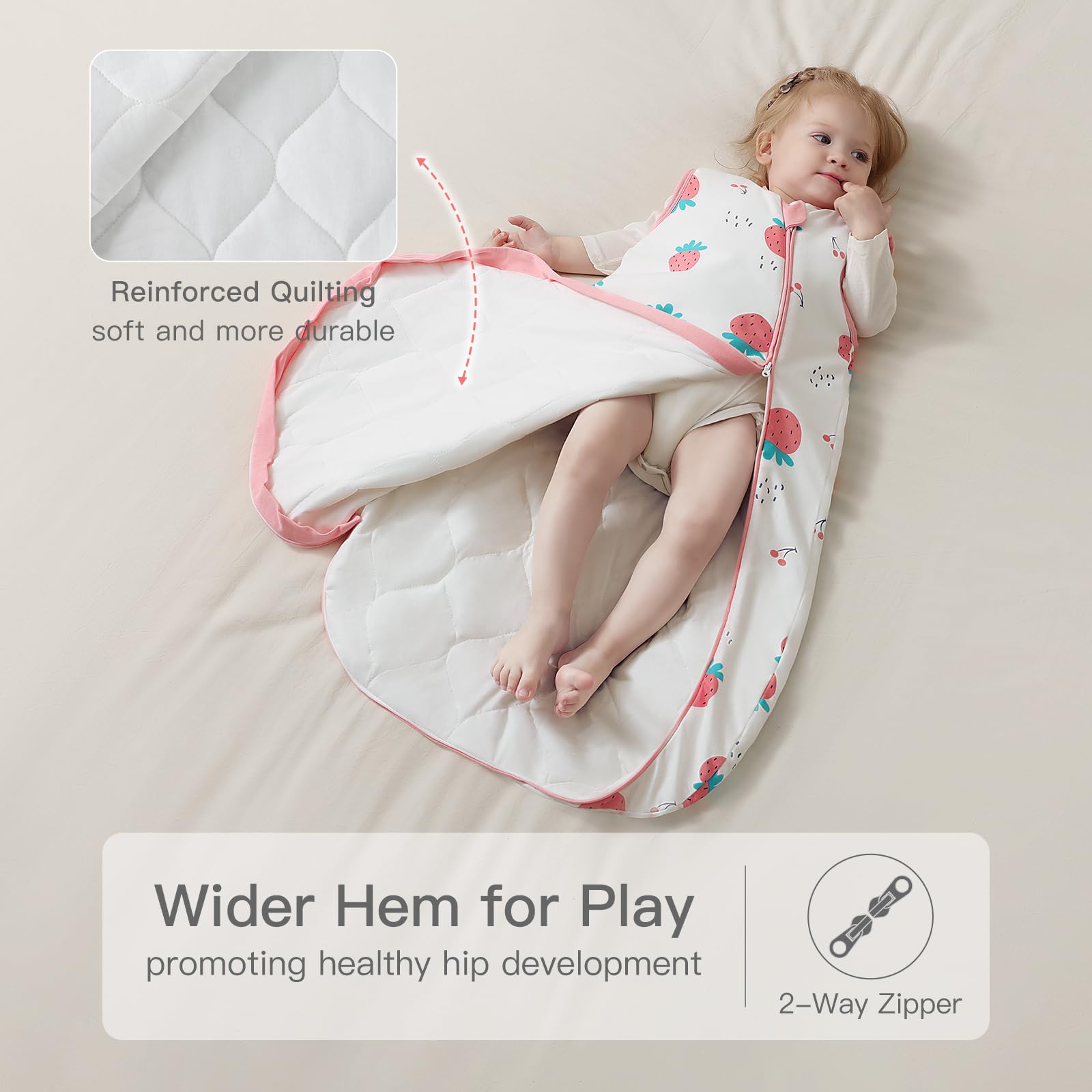 usbettas baby sleep sack thermostatic-fill shows temperature indicators for calm parents