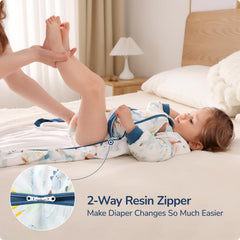 usbettas sleep sack two-way zipper enables quick diaper changes.