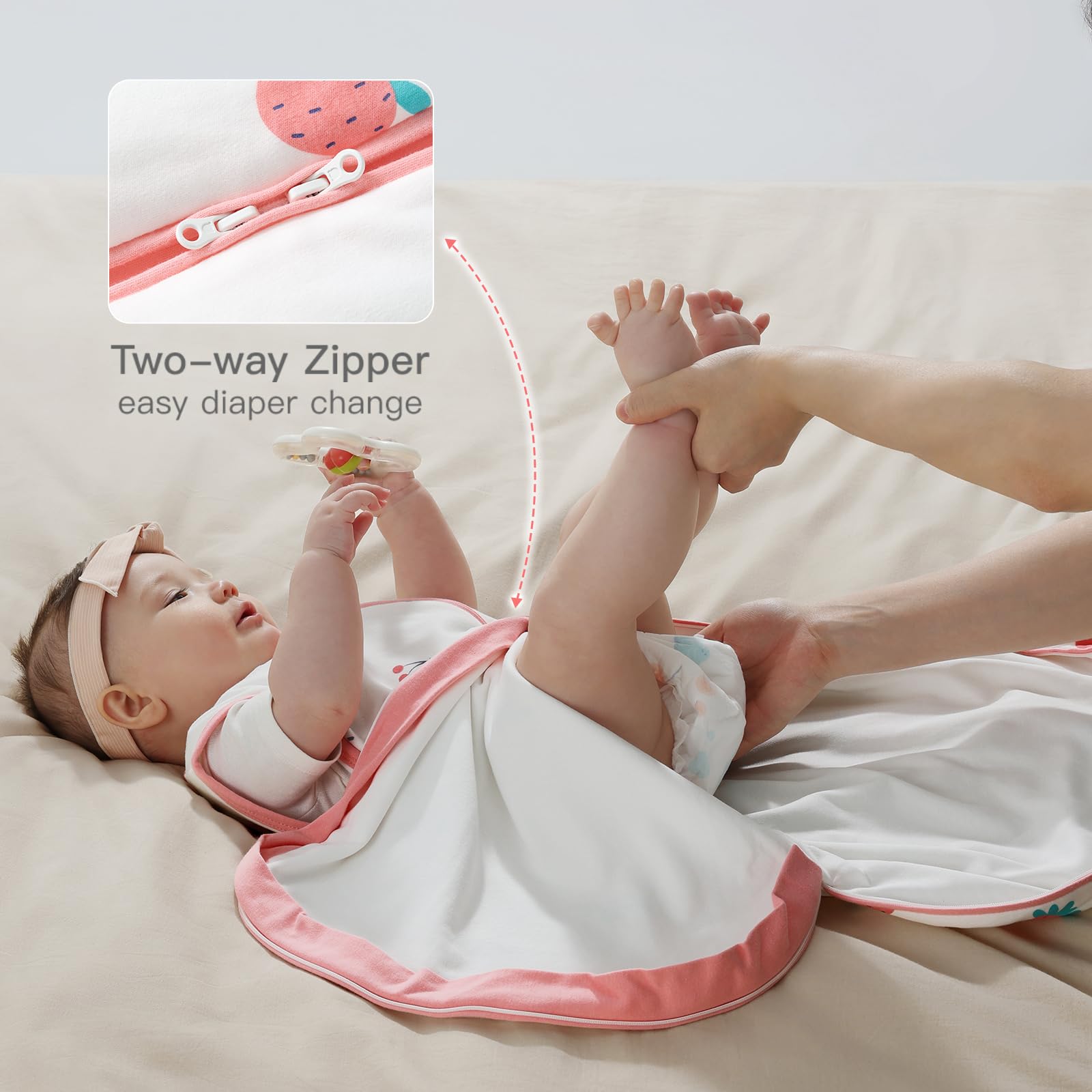 usbettas baby sleep sack widened-hem provides room for hips and legs