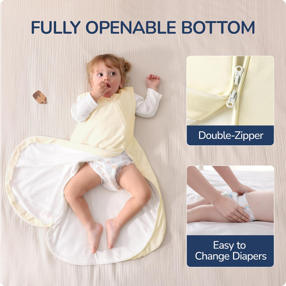 usbettas Baby Sleep Sack zipper close-up highlighting diaper-change accessibility