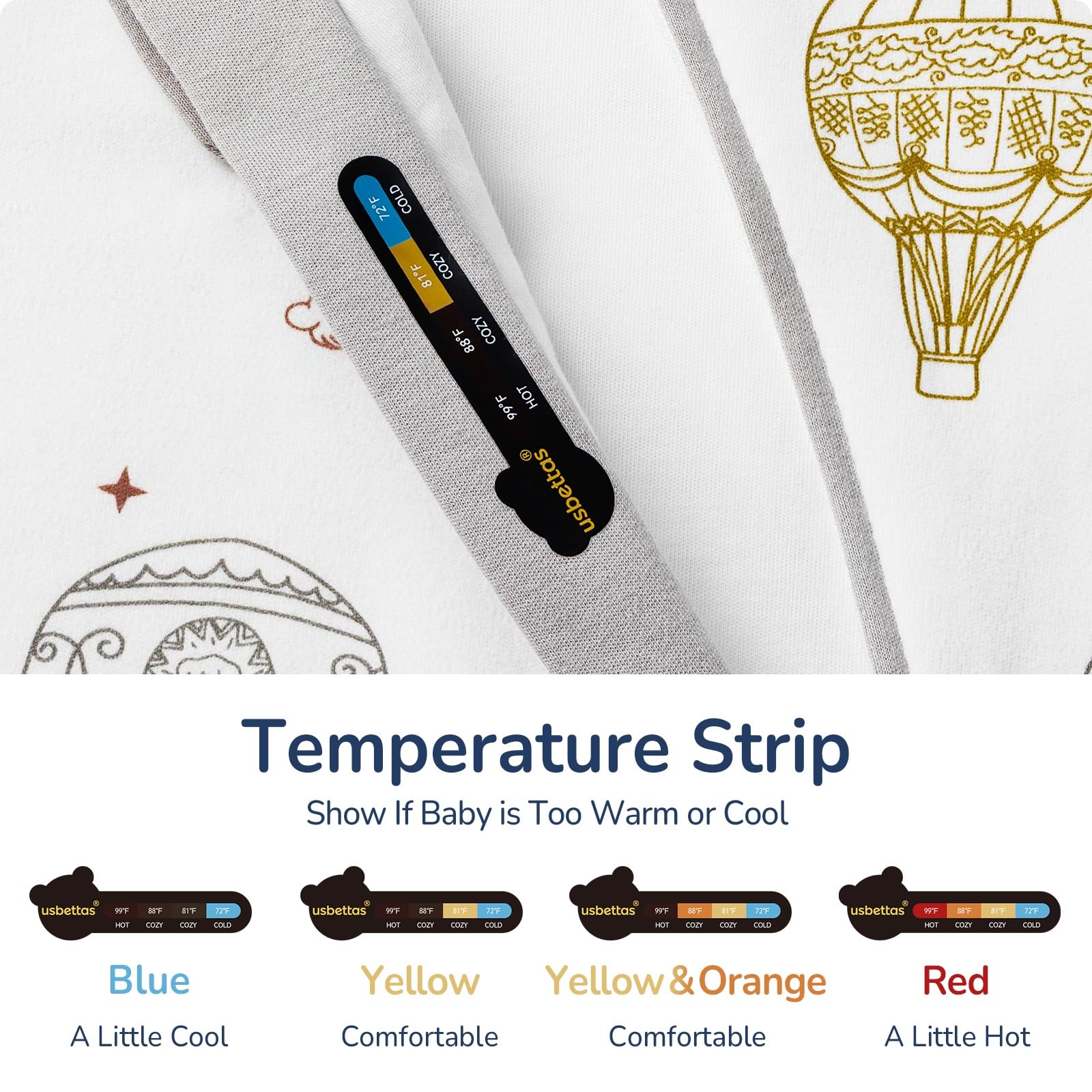  Usbettas chest temperature strip for quick warmth checks at a glance.