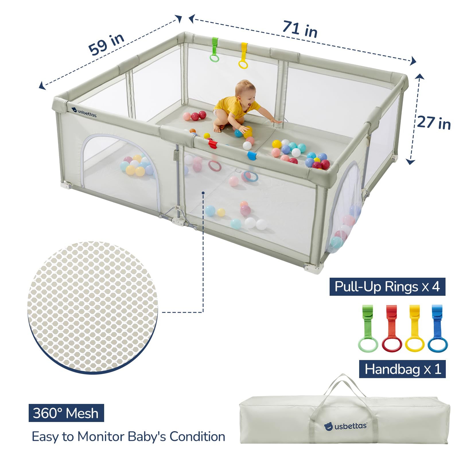 usbettas beige playpen interior shows neutral color blending with home decor.
