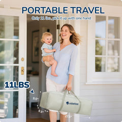 Usbettas foldable playpen breathable mesh ensures visibility and comfortable airflow during play.