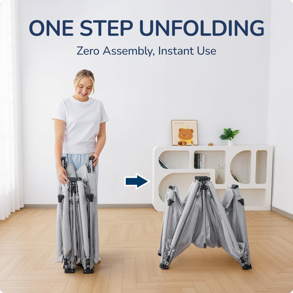 usbettas portable playpen travel-ready design highlights lightweight carryability for outings.