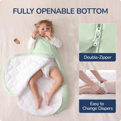 usbettas baby sleep sack 2-way zipper for easy diaper changes during night