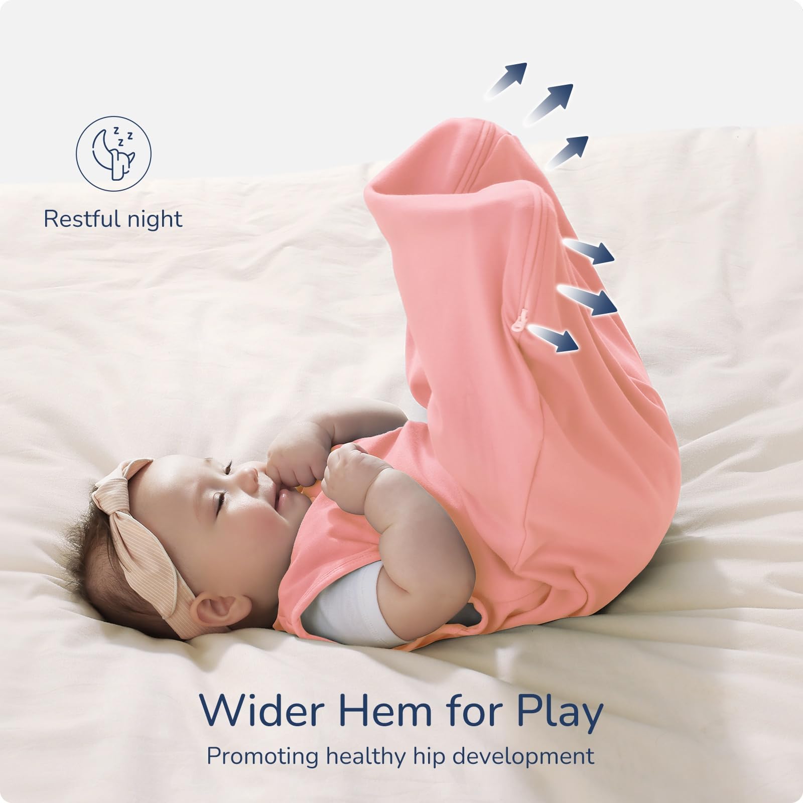 Usbettas sleep sack close-up stitching showcases durable construction and safety-focused design.