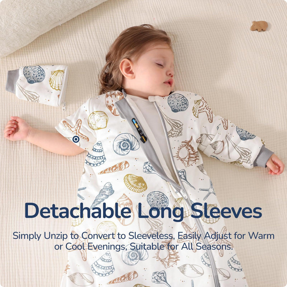 usbettas Sleep Sack with Detachable Sleeves shows adjustable warmth for seasonal shifts.