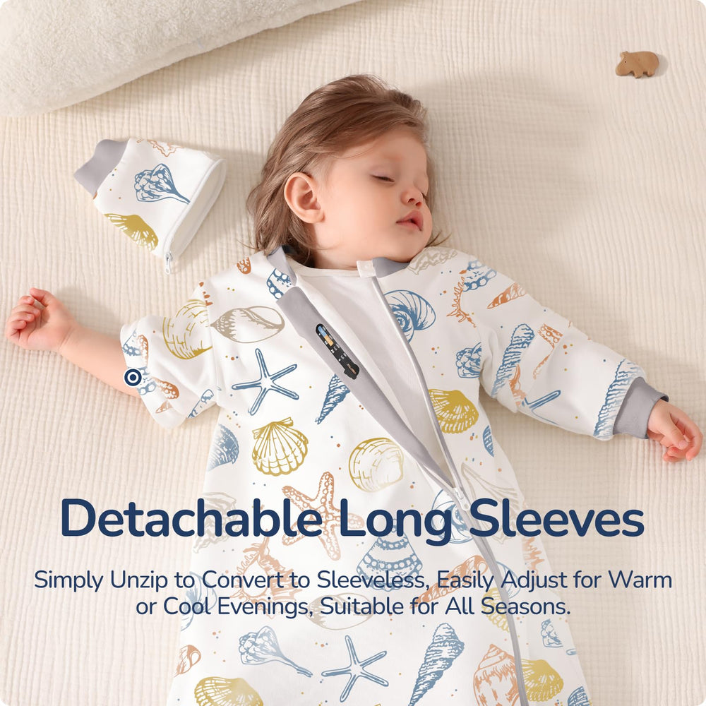 usbettas Baby Sleep Sack detachable sleeves image highlights flexible warmth for changing temperatures