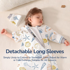 usbettas Baby Sleep Sack detachable sleeves image highlights flexible warmth for changing temperatures