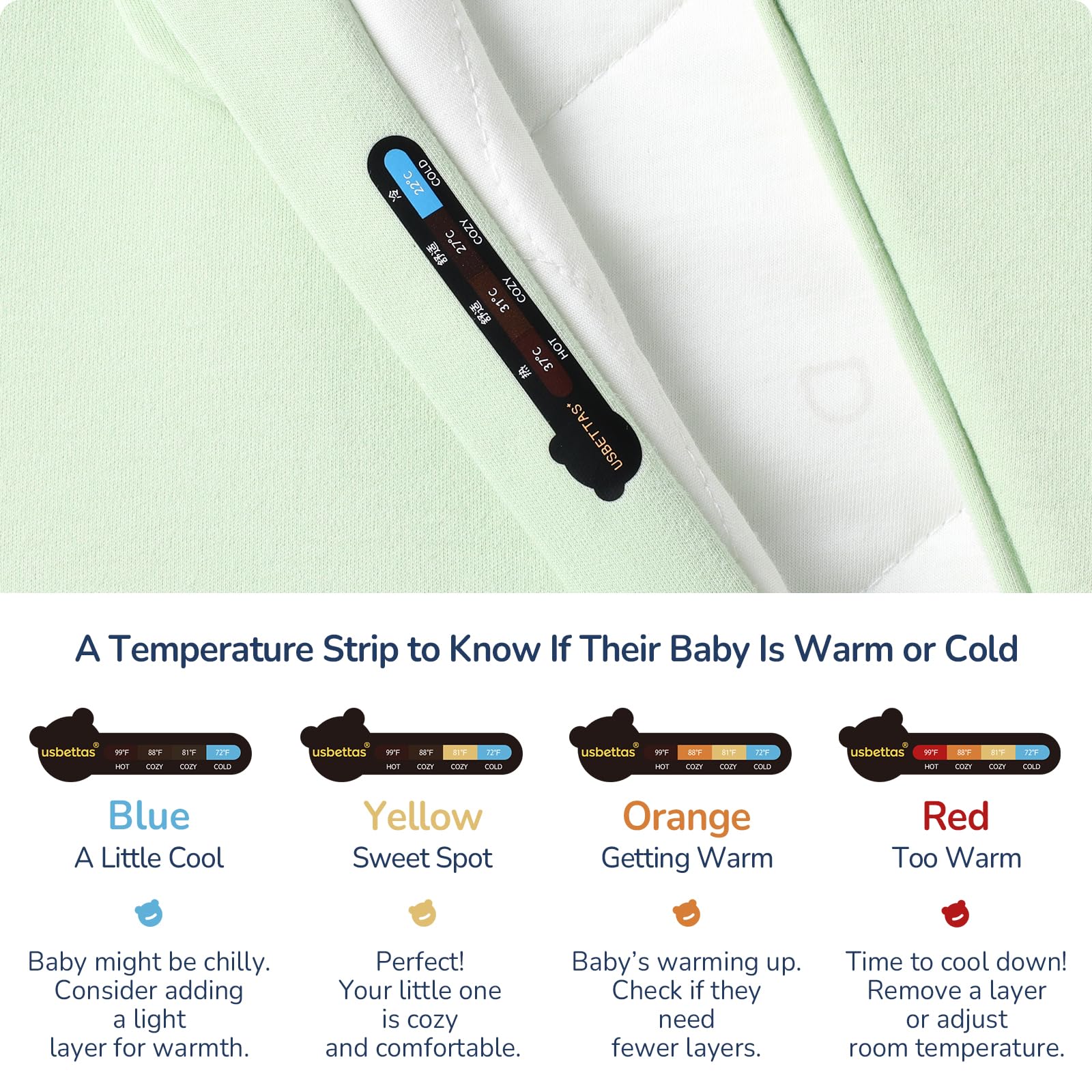 usbettas sleep sack moisture-guide pattern shows when sweating for quick drying