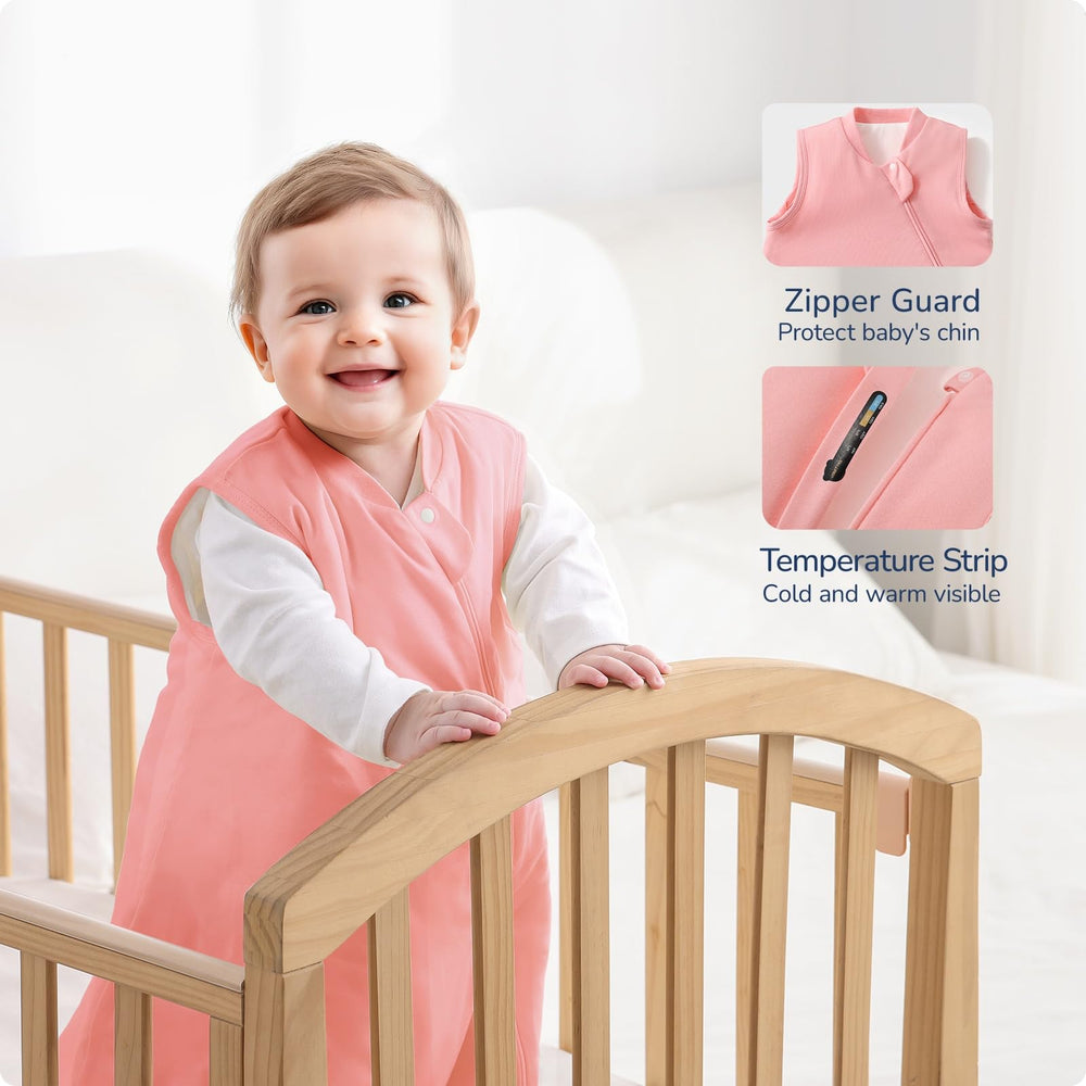 Usbettas thermostatic technology image highlights temperature-regulating comfort for babies.