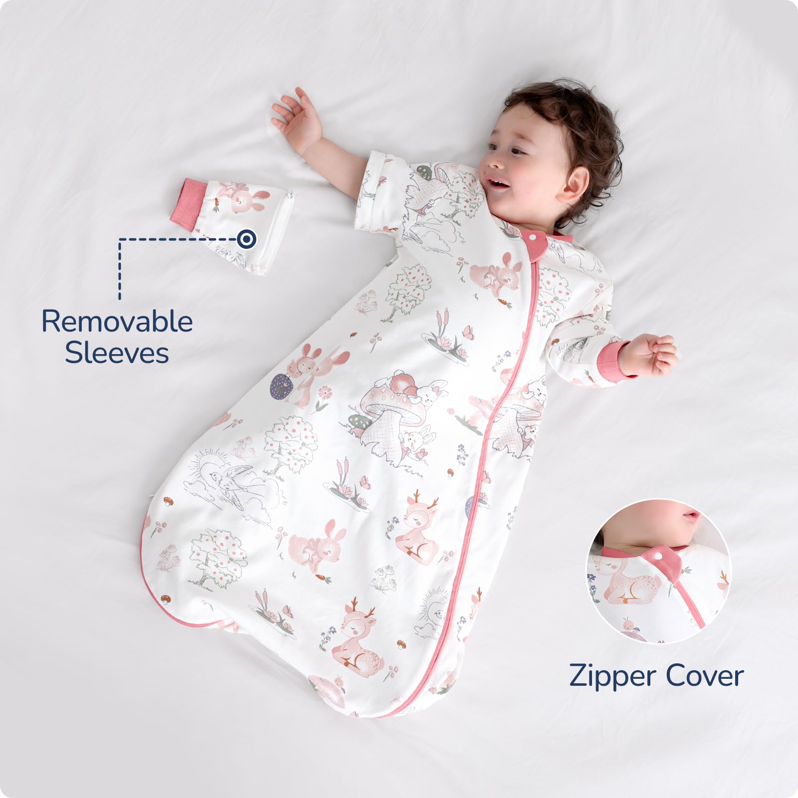 usbettas sleep sack two-way-zipper simplifies diaper changes with gentle, quick access