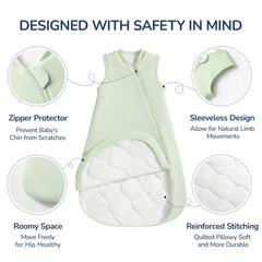 usbettas sleep sack wide-hem leg-room supports playful kicking and healthy hip development