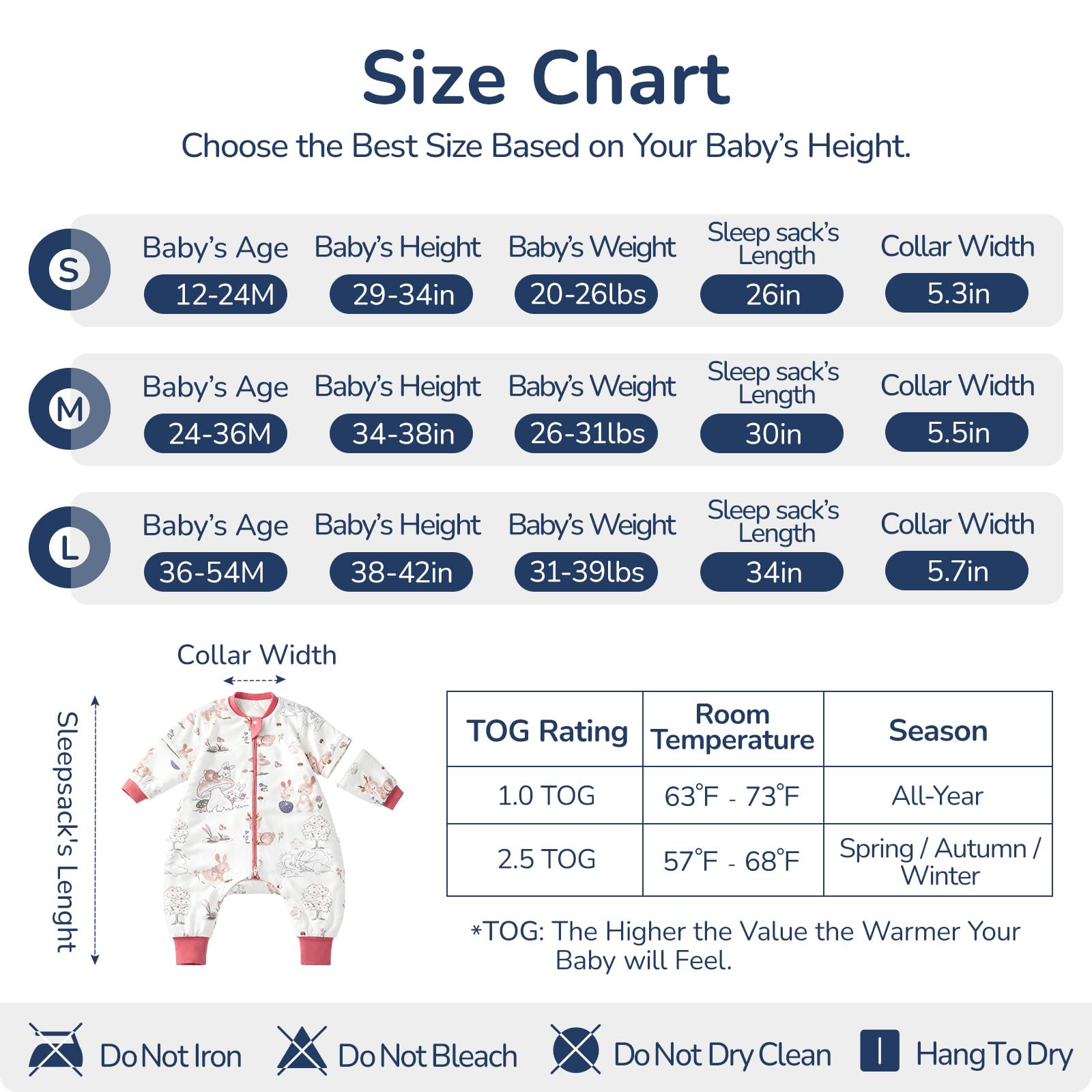usbettas toddler sleep sack 1.0 tog provides comfortable temperature balance.