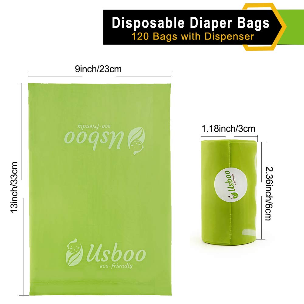 USBOO biodegradable diaper bags use EPI technology for faster breakdown.