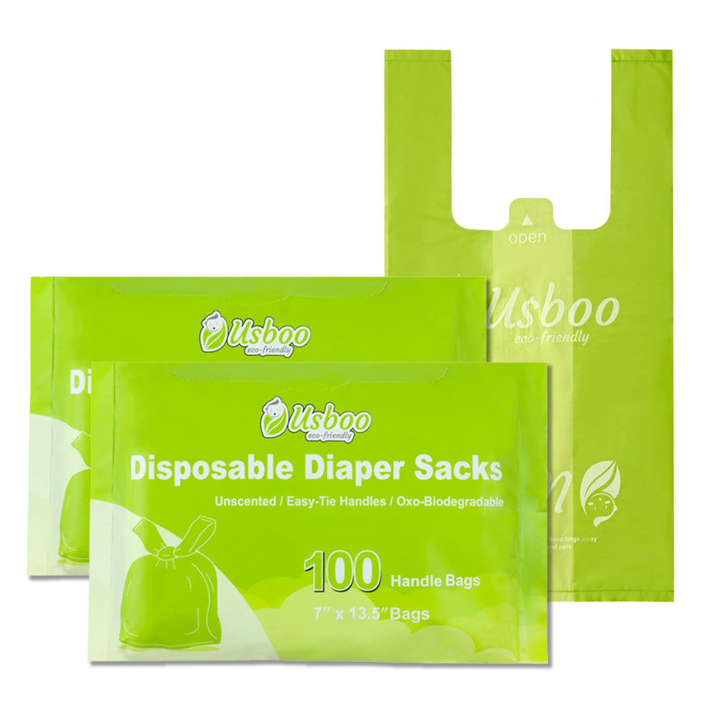 USBOO biodegradable diaper bags pack open for easy grab-and-go use.