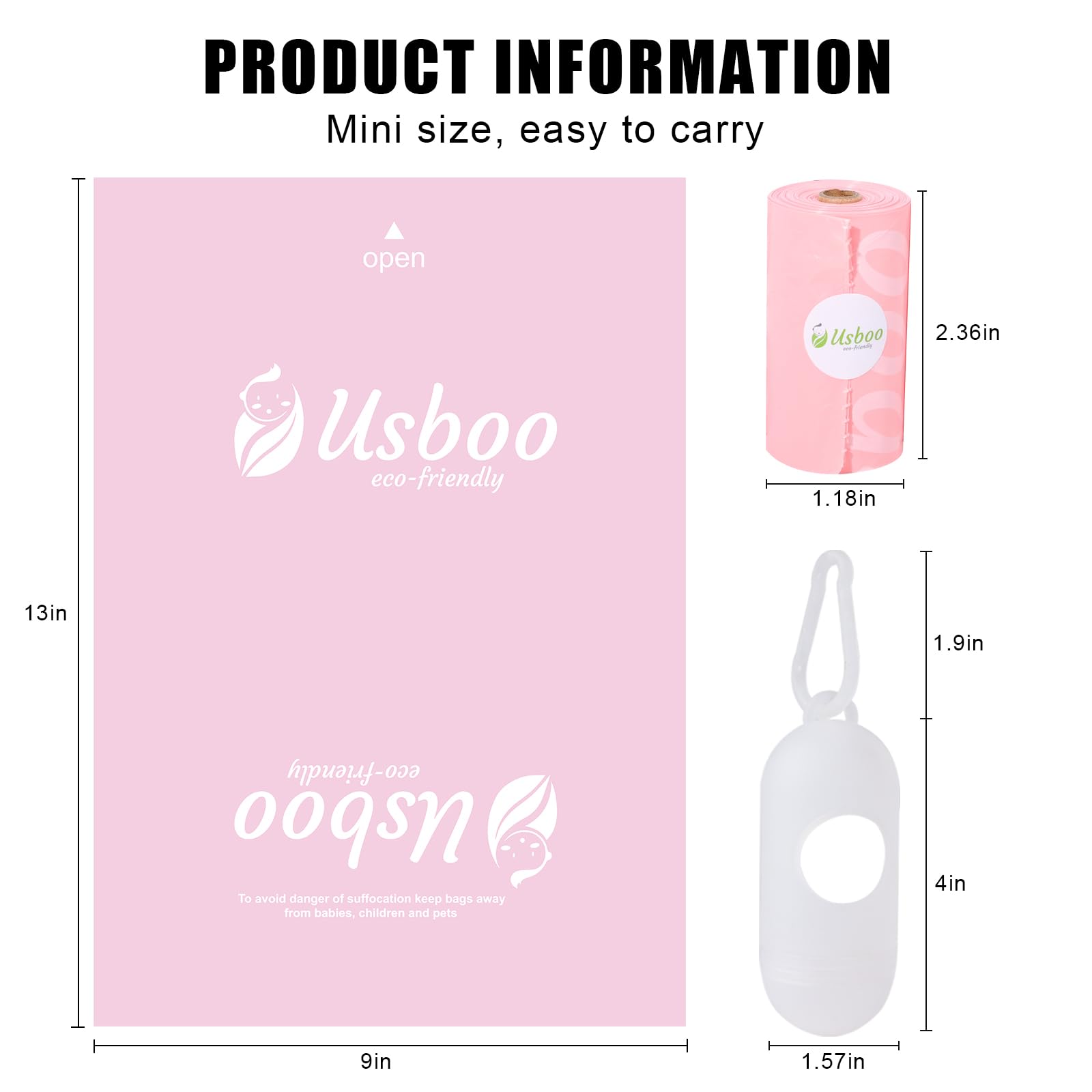 USBOO cherry blossom scented pink bags offer a pleasant disposal experience.