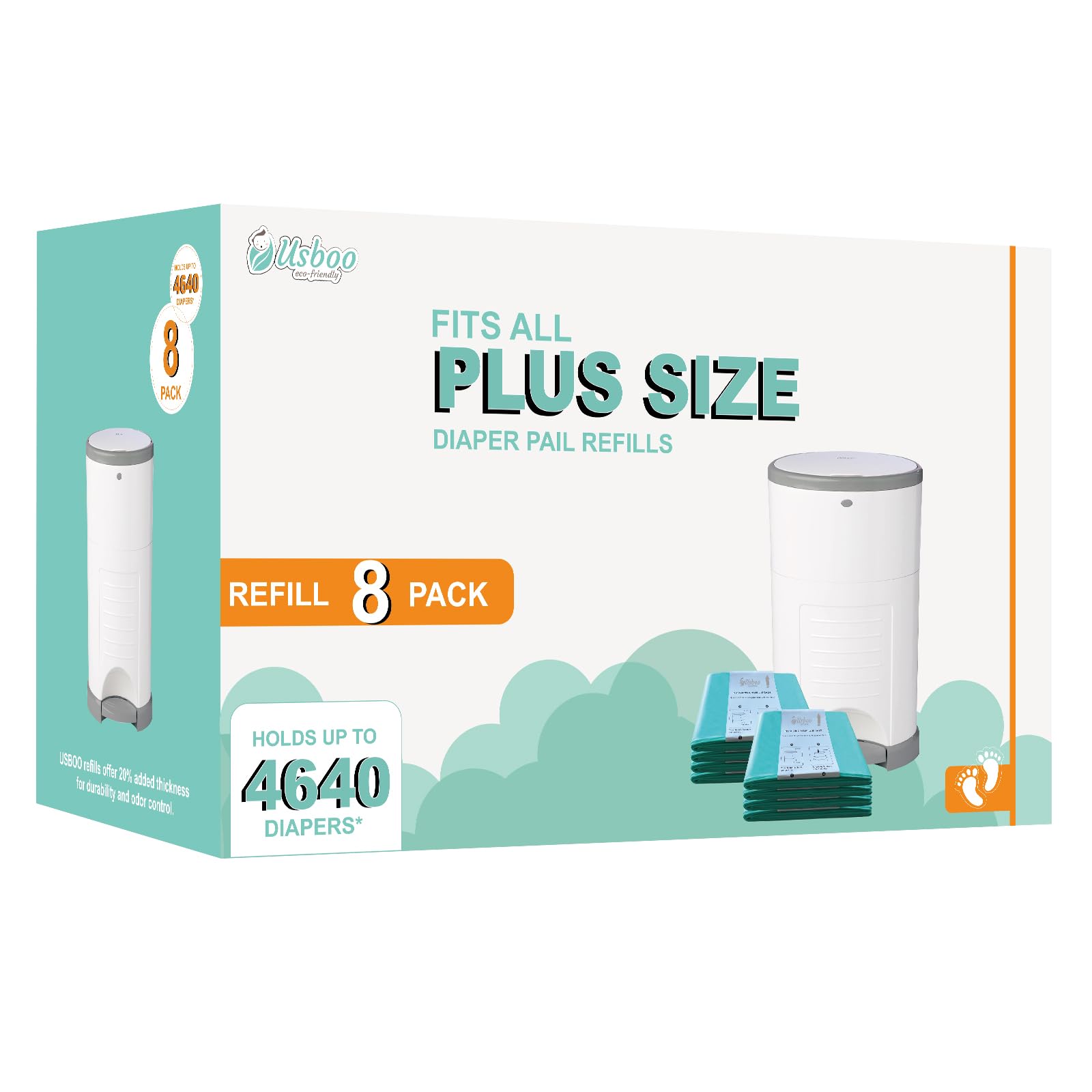 USBOO Dekor Plus refill box open for easy diaper disposal