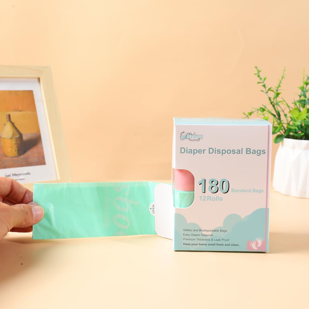 USBOO diaper bags 12-roll-set highlights ample supply for busy days.