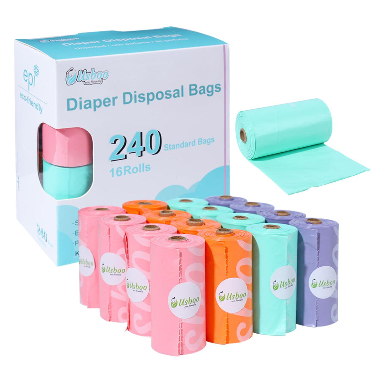 USBOO rainbow diaper bags box for quick diaper changes