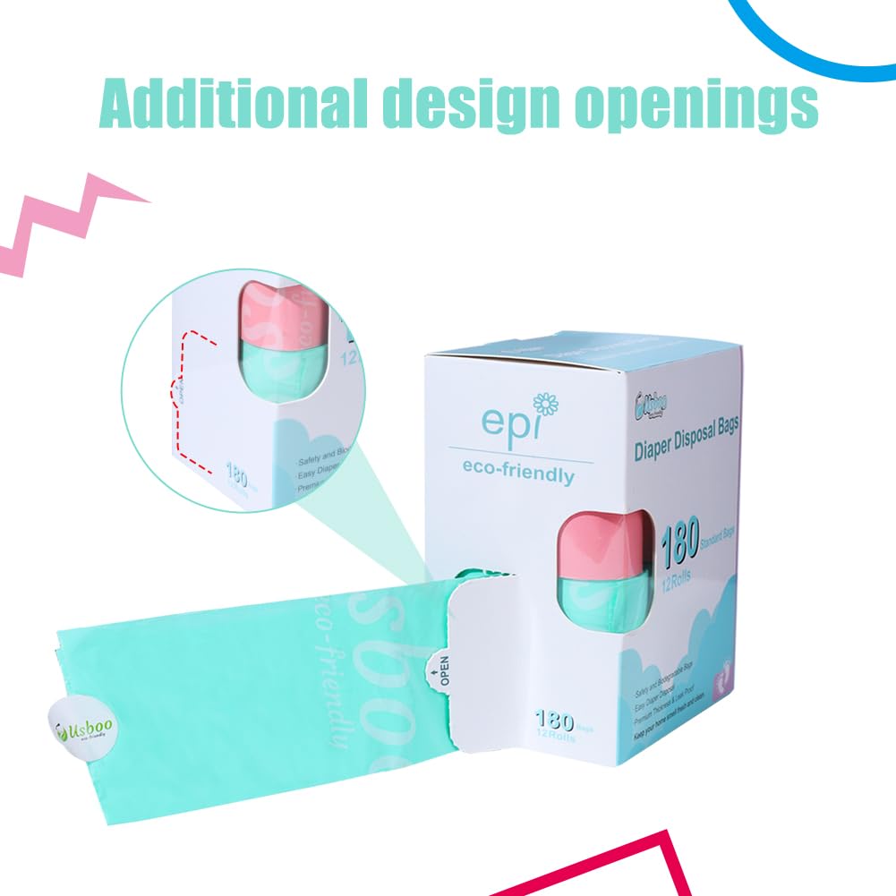 USBOO diaper bags easy-open box feature speeds diaper disposal.