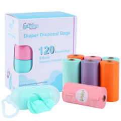 USBOO rainbow diaper bags dispenser-compact mounted on stroller for convenient on-the-go disposal