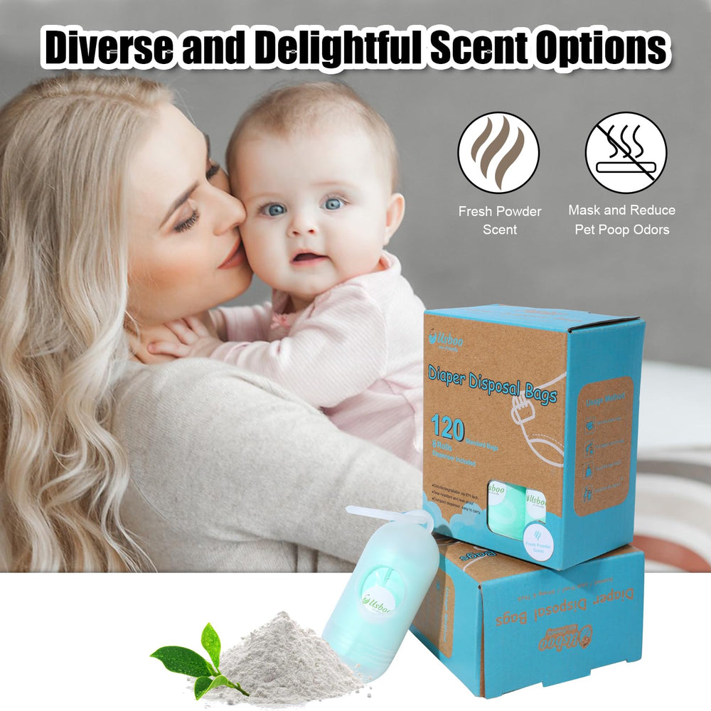 USBOO compact dispenser attached to diaper bag for easy loading