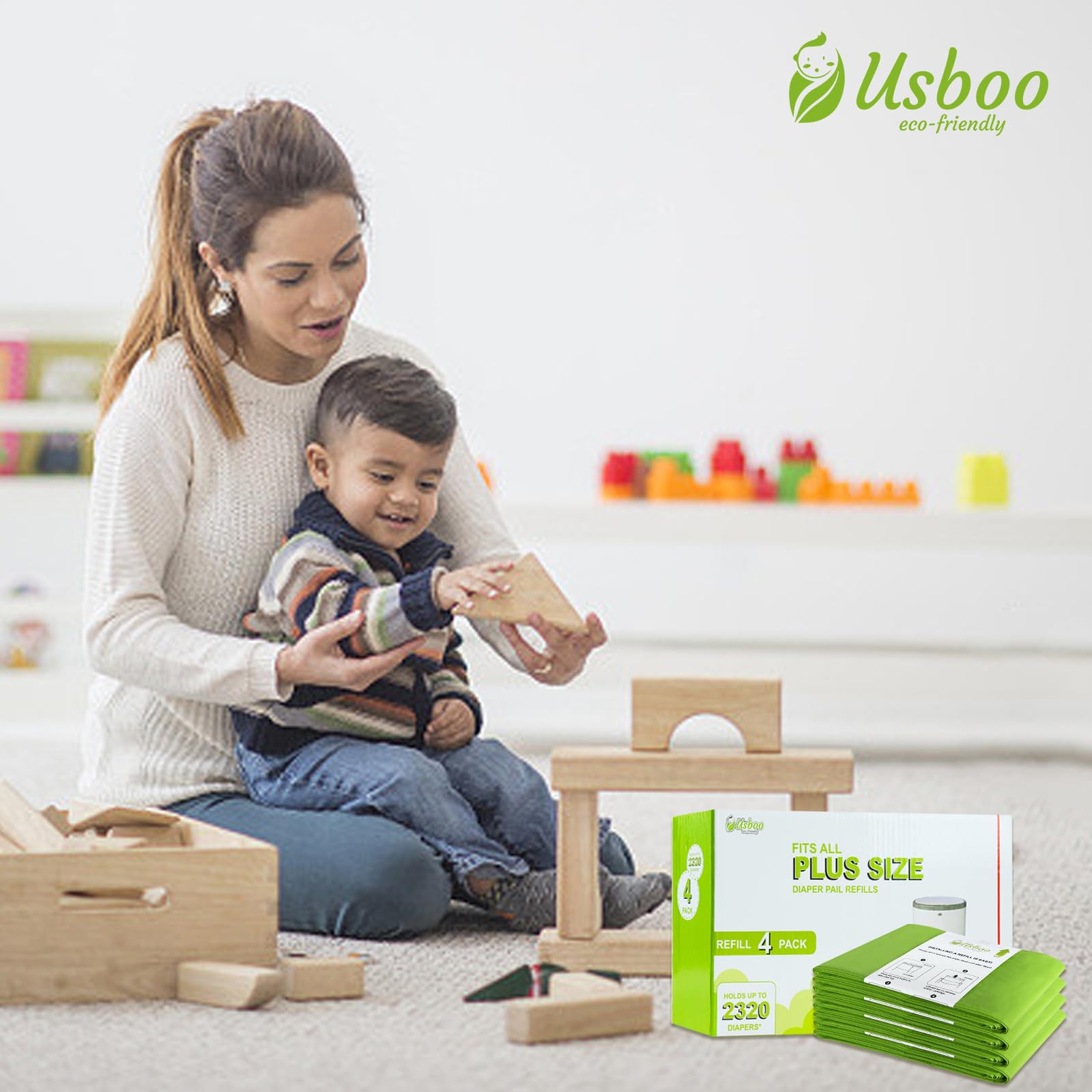 USBOO easy-to-install refills reduce mess during diaper changes