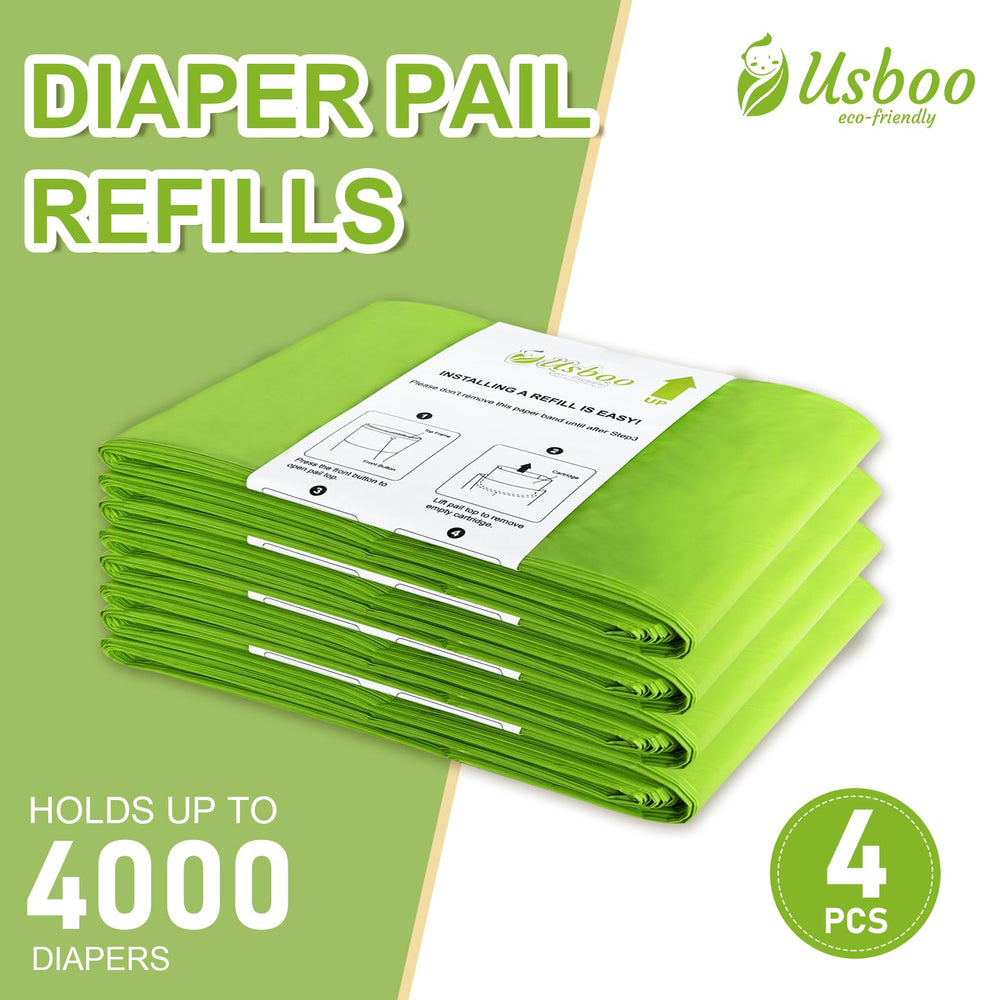 USBOO easy-to-replace refills simplify diaper disposal for busy households.