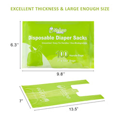 USBOO easy-tie handles provide simple closure for mess-free disposal.