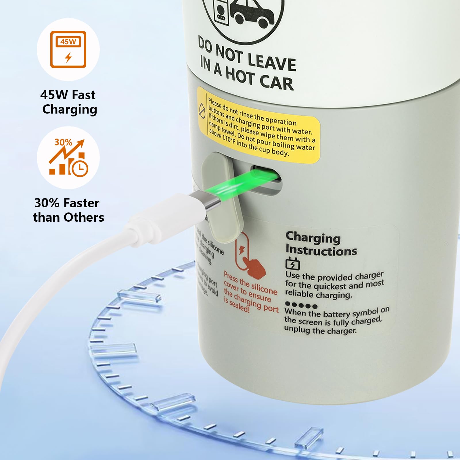 Usereef warmer fits standard car cups for spill-proof travel