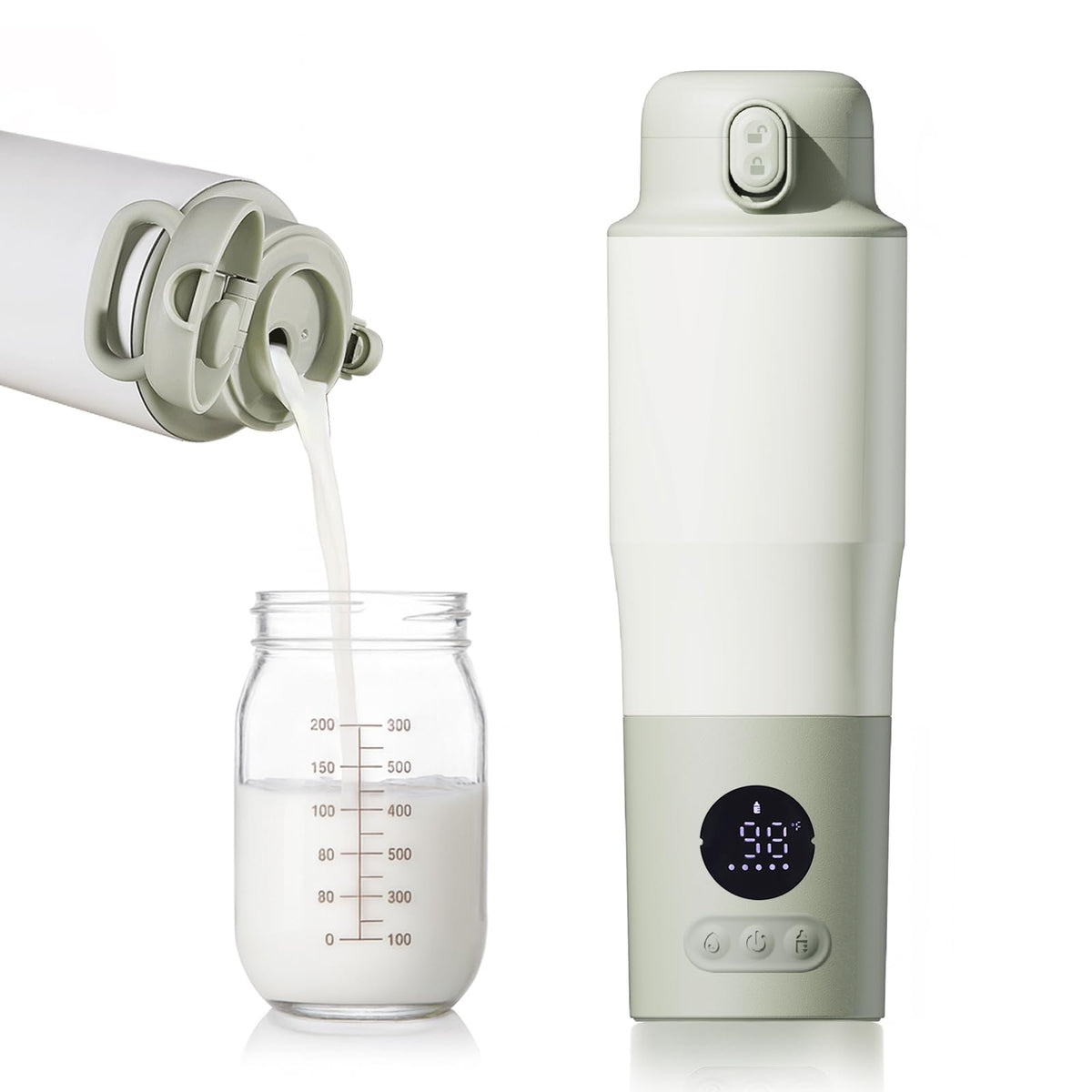 Usereef portable bottle warmer front view showcases a compact design for quick on-the-go heating