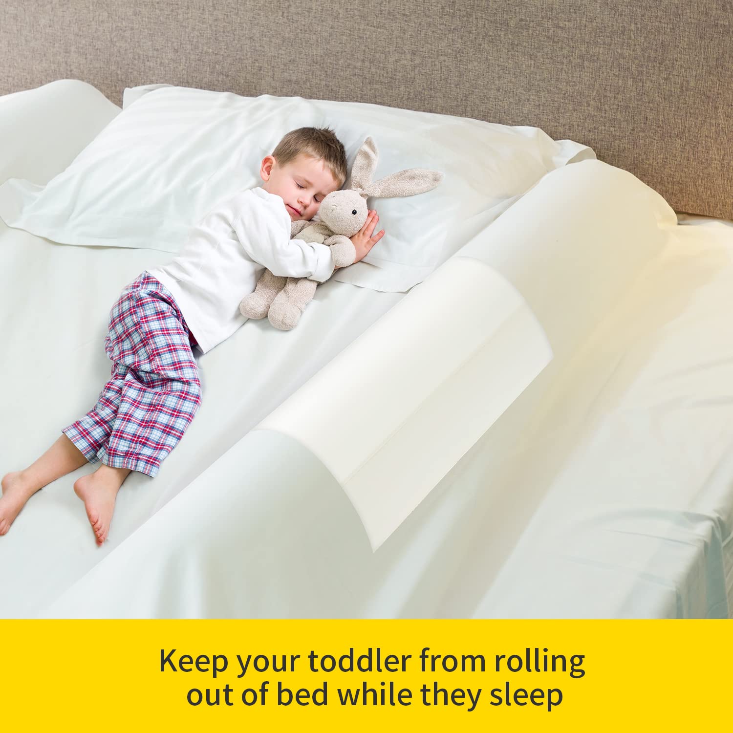 USHMA bed rails grippy-bottom detail helps keep rails in place under the fitted sheet.