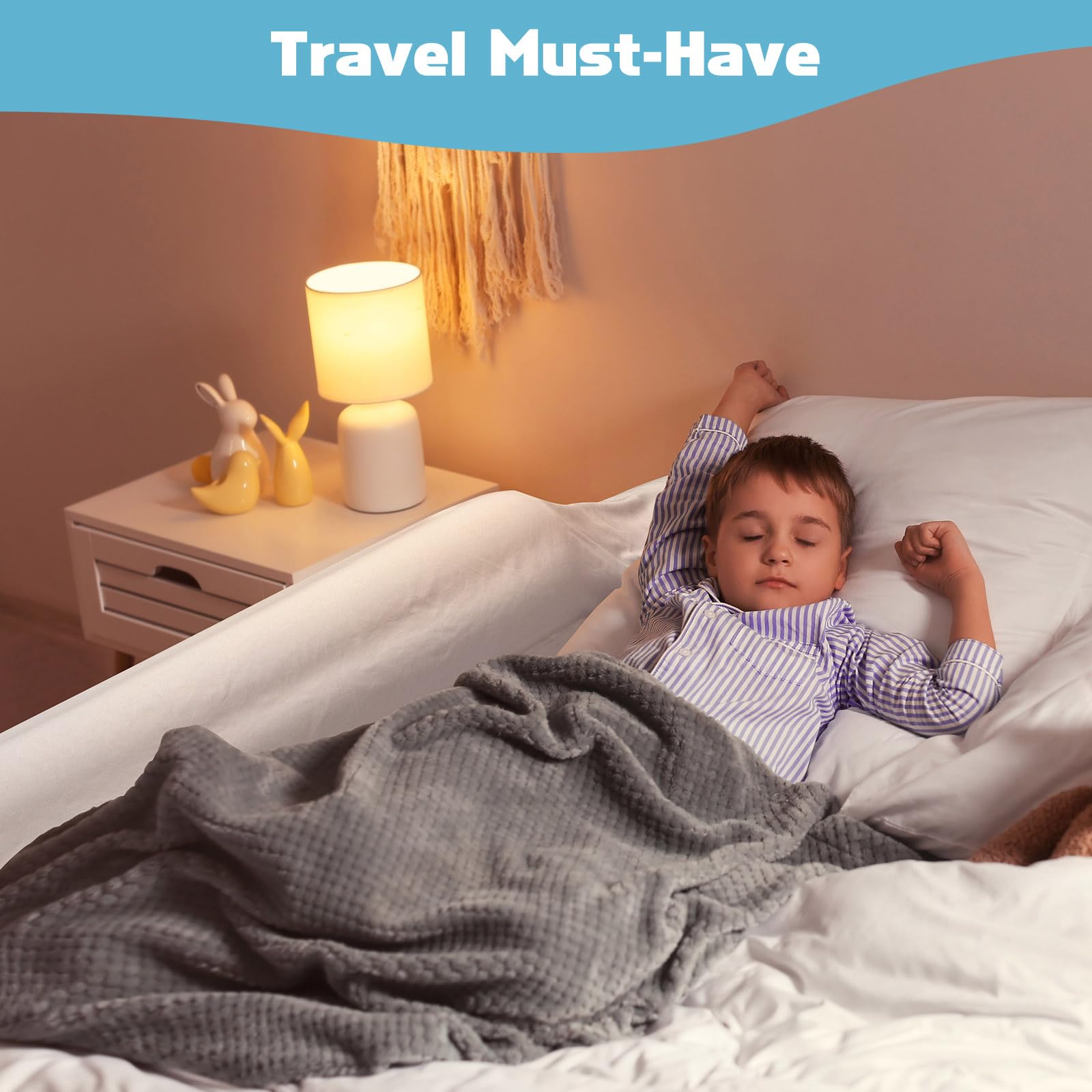 USHMA compact portable-travel-rail highlights lightweight design ideal for carry-on packing.