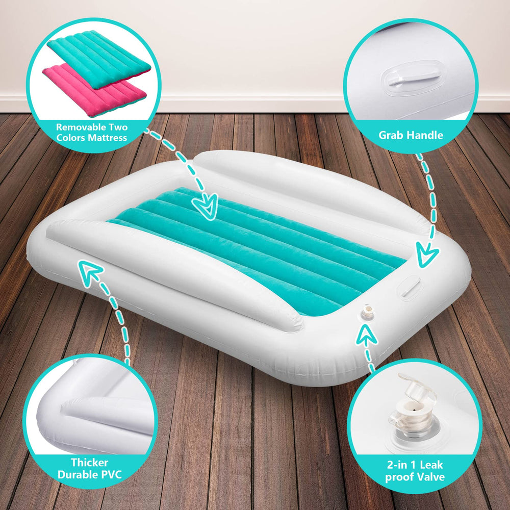 USHMA compact bed folded into a carry bag for easy packing.