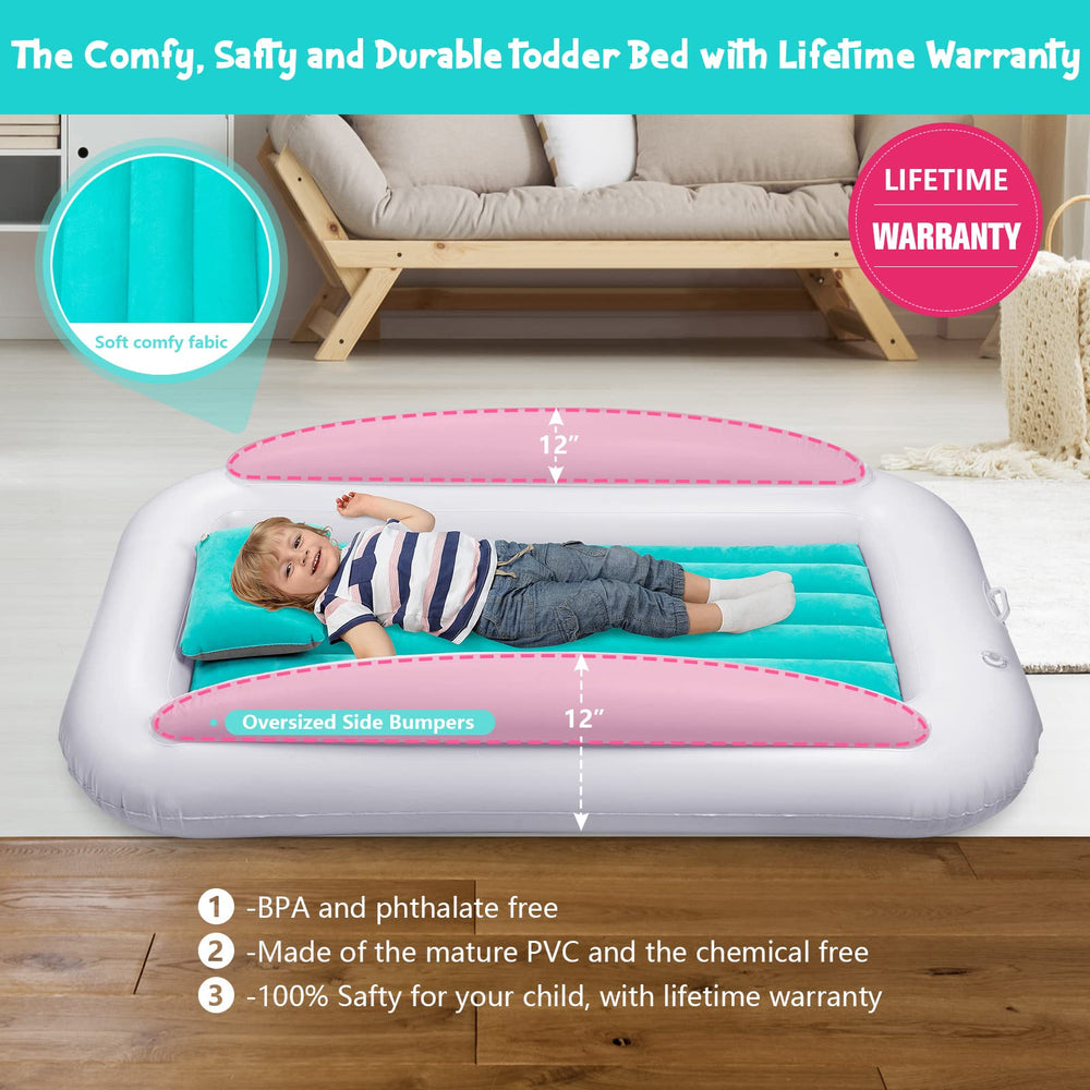 USHMA inflatable bed with electric pump for fast setup on the go.