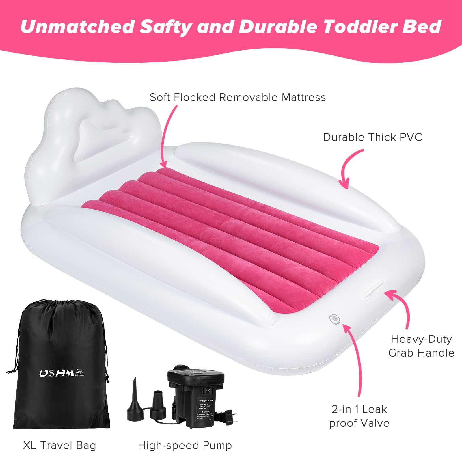 USHMA foldable travel bag keeps the bed compact for carry-on packing