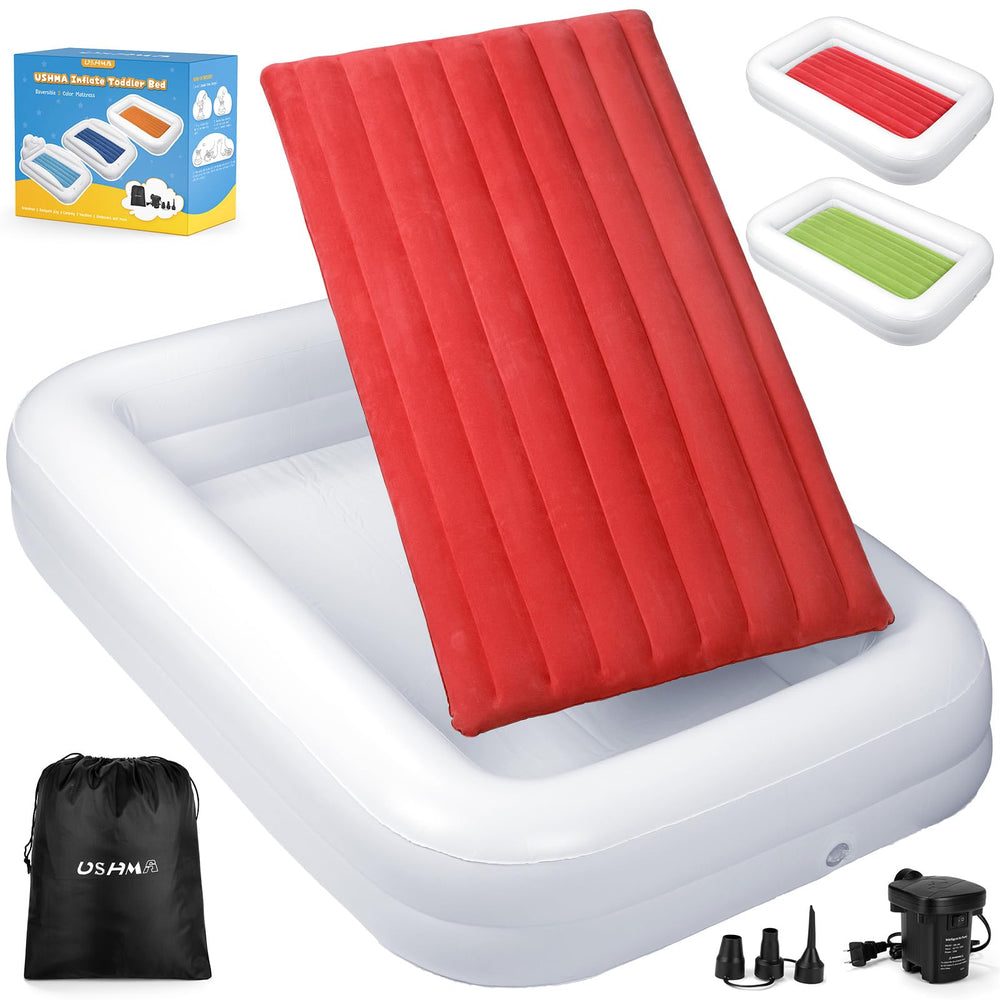 USHMA Toddler Travel Bed in use at night delivering cozy sleep
