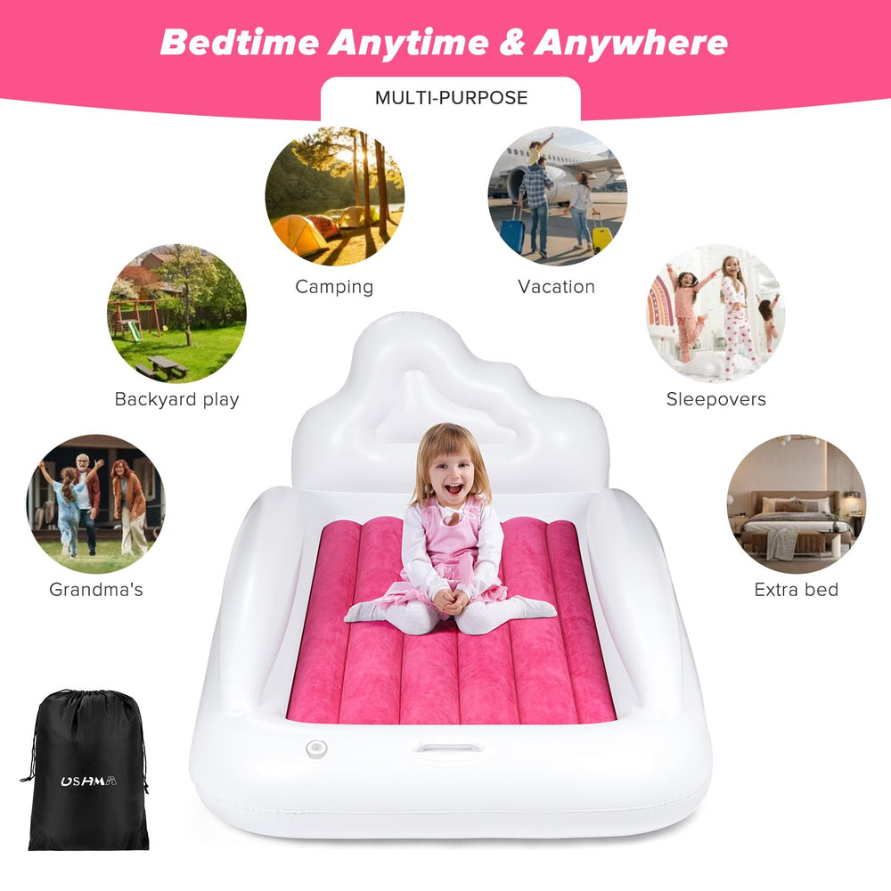 USHMA quick-inflation pump speeds setup for travel and sleepovers
