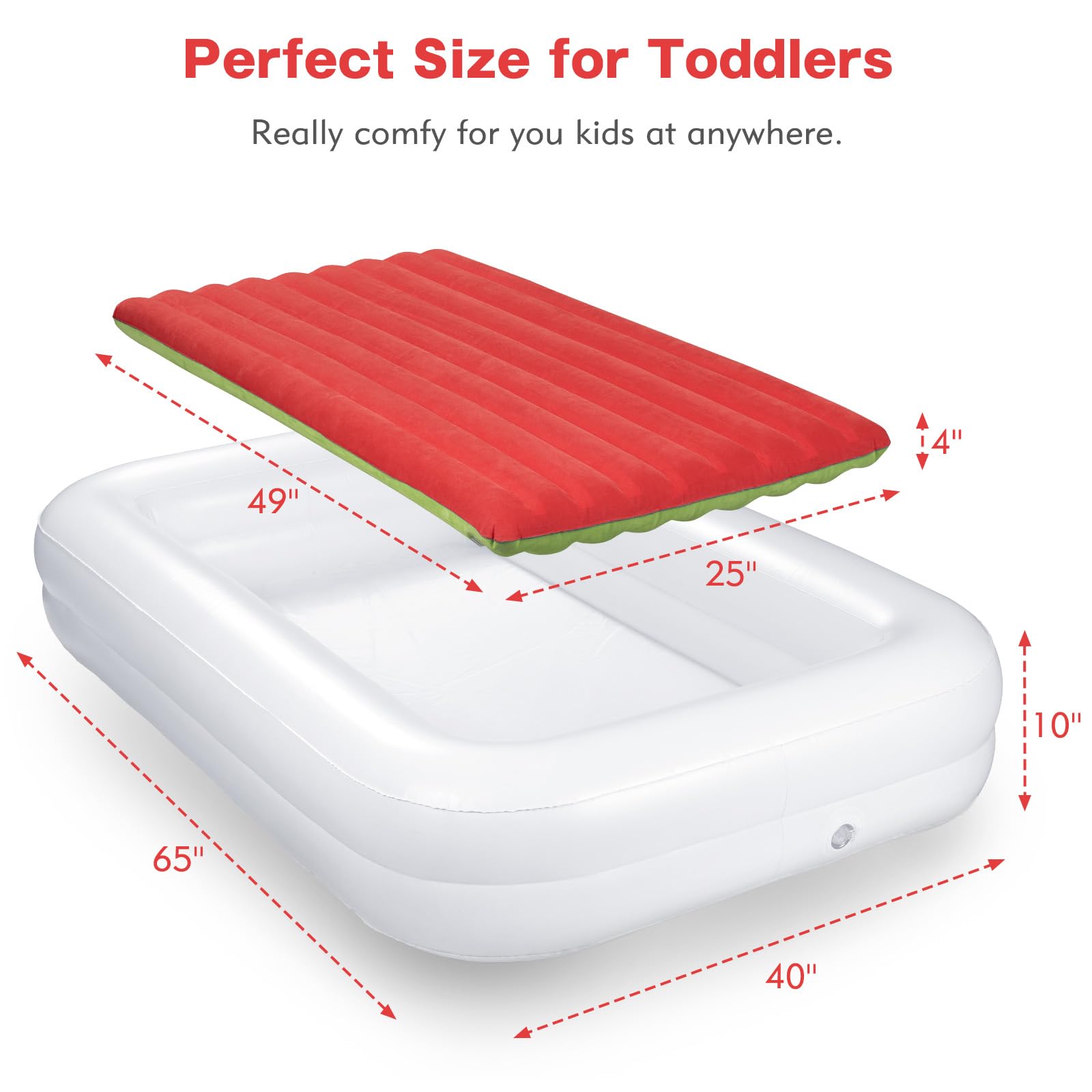 USHMA Toddler Travel Bed travel bag illustrating easy on-the-go storage