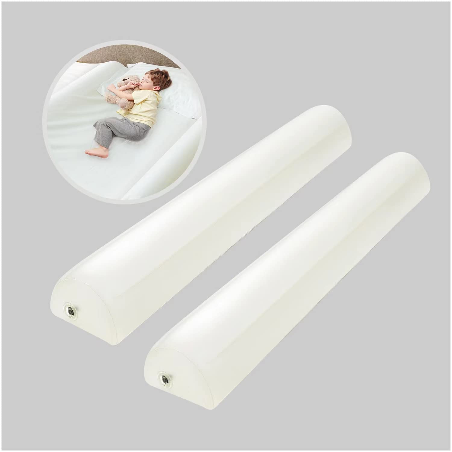 USHMA travel bed rails two-pack inflatables ready for safe hotel travel with toddlers.