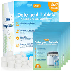 USKICH 200pcs tablets for bottle washer pack delivers powerful cleaning