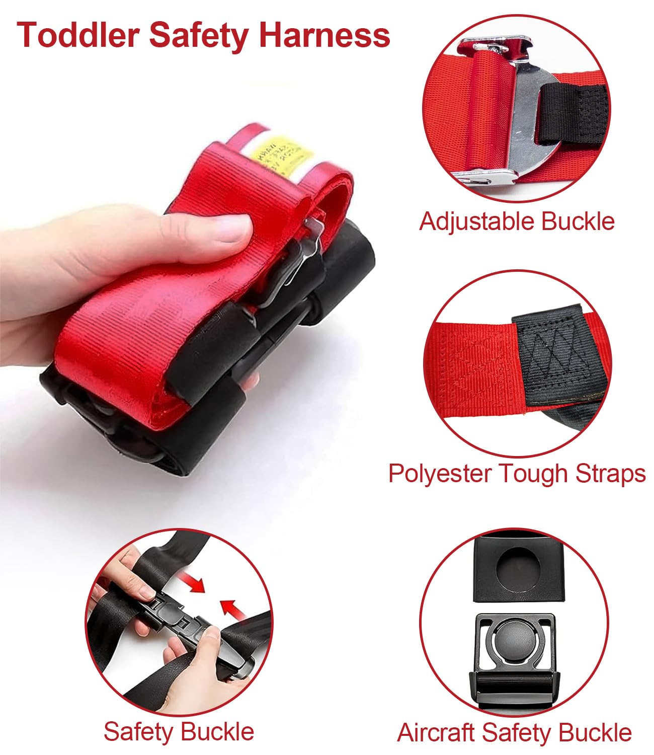 Usluole breathable-material harness in use—keeps kids comfortable on long flights.
