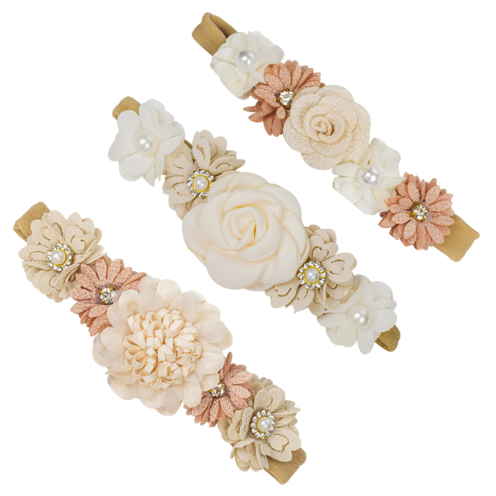 Utaly 3pc floral headbands set suited for festival or carnival outfits.
