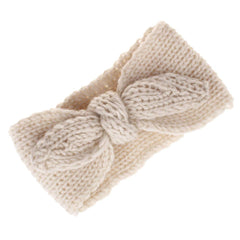Utaly tan-beige knit headwrap for everyday outfits and warmth