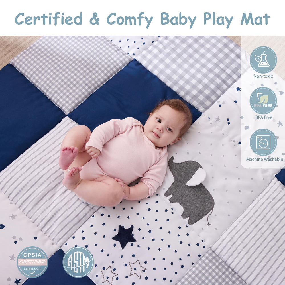 UTEX baby play mat elephant and star patches for visual interest
