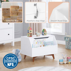 UTEX Kids Toy Box slow-closing lid prevents slams and pinches.